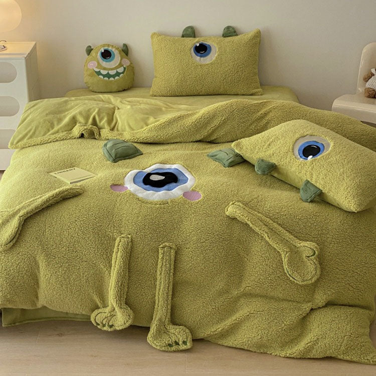 Disney Monsters University Big-Eyed Washed Cotton Four-Piece Bed Set - Harmony Gallery