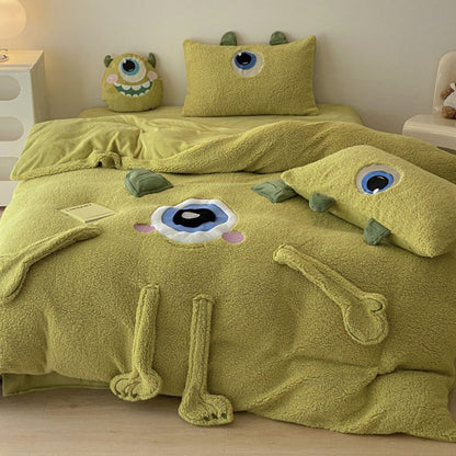 Disney Monsters University Big-Eyed Washed Cotton Four-Piece Bed Set - Harmony Gallery