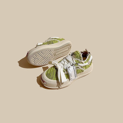 American Retro Canvas Corduroy Thick-Soled Sport Unisex Shoes - Harmony Gallery