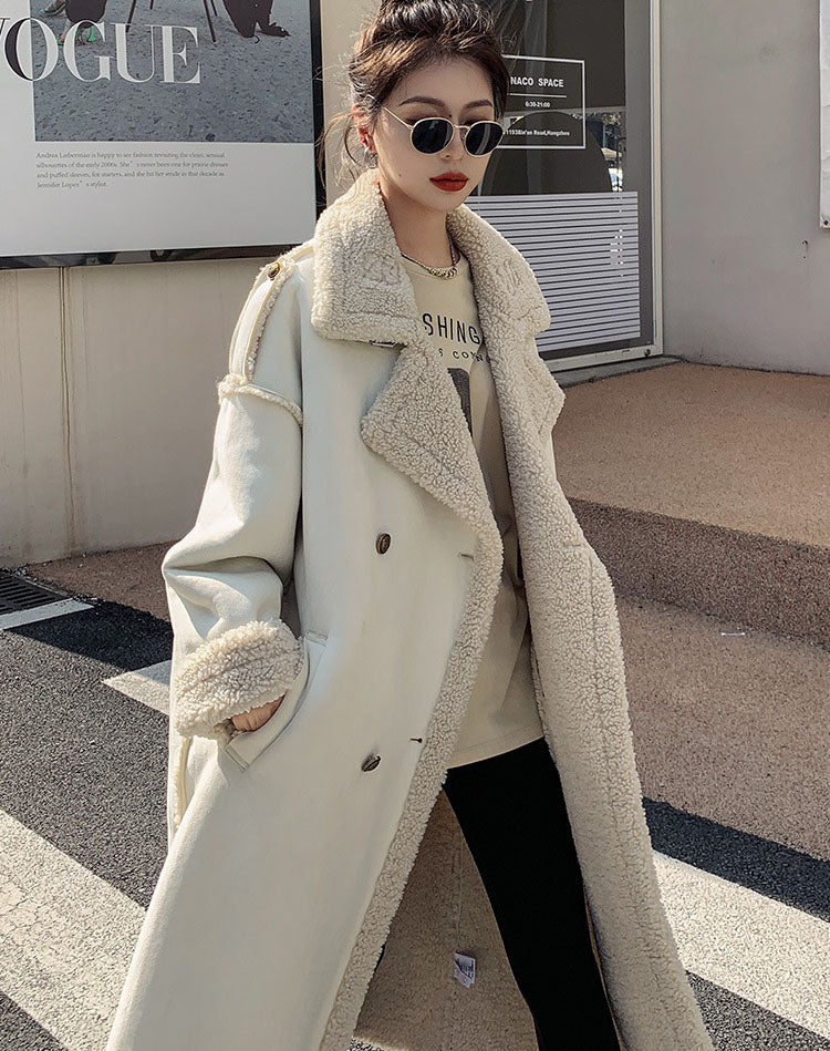 Lamb Wool Hot High-End Velvet Thickened Cotton Women's Coat - Harmony Gallery