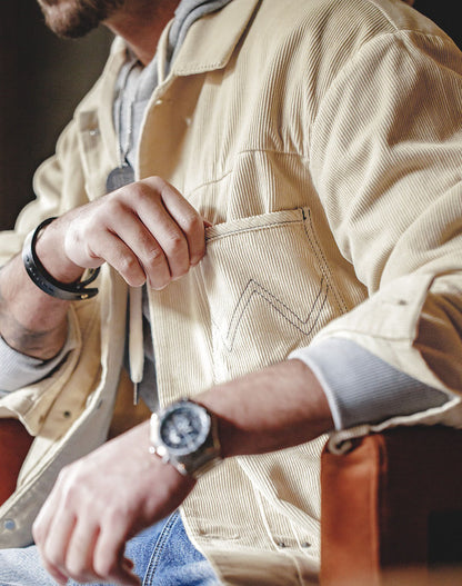 American Retro Workwear Corduroy Generation Lapel Men's Jacket - Harmony Gallery