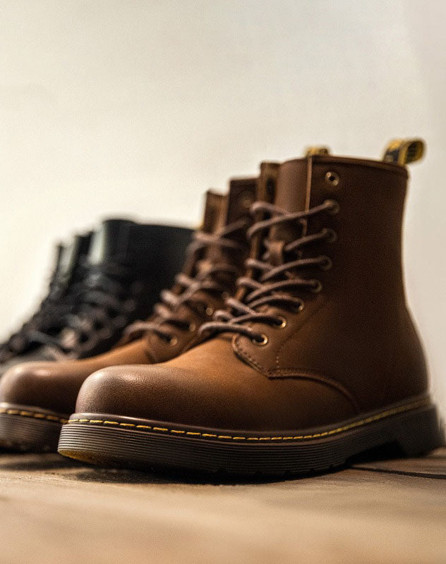 British Retro High-Top Leather motorcycle Versatile Martin Men's Boot - Harmony Gallery