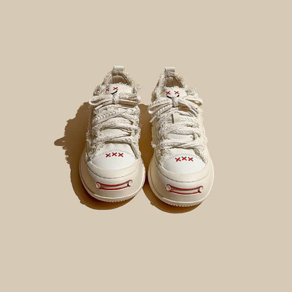 Canvas Open Smiling Breathable Thick Sole Sports Women's Shoes - Harmony Gallery