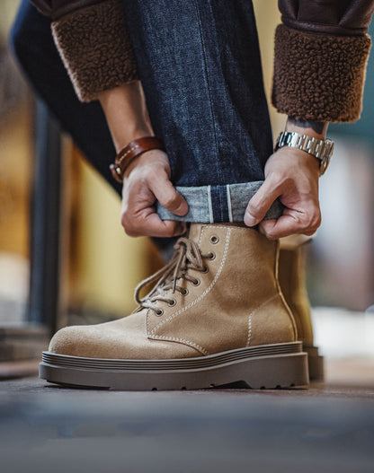 American Retro Maillard Mid-Top Versatile Men's Work Boot - Harmony Gallery