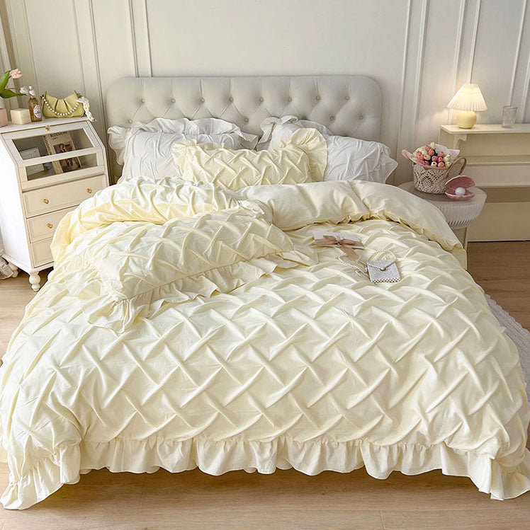 Nordic Light Luxury Princess Pure Cotton Celebrity Four-Piece Bed Set - Harmony Gallery