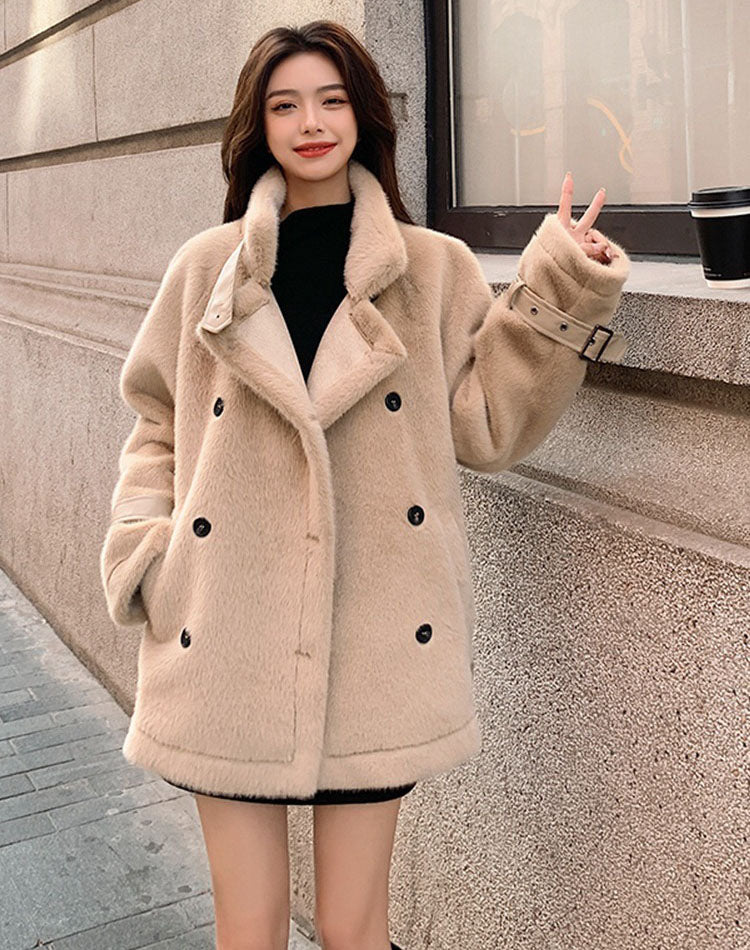 Lamb Wool Winter For Small People High-End Gentle Women's Coat - Harmony Gallery
