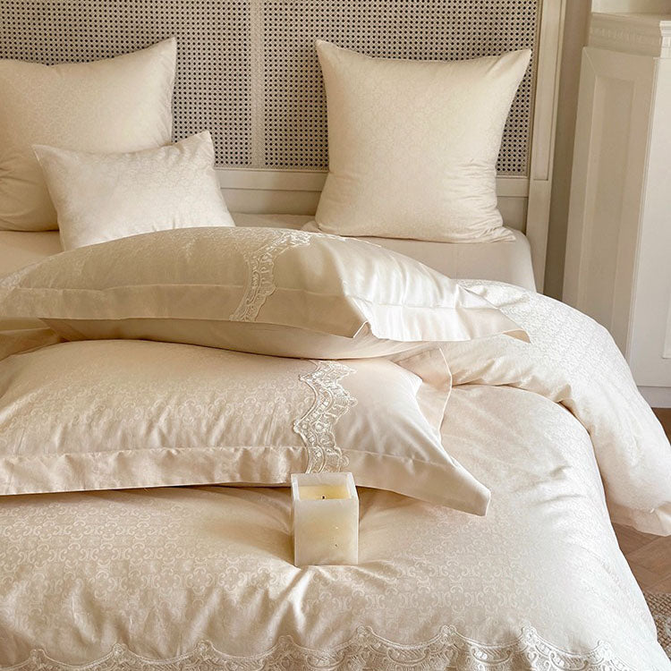 Princess Cotton High-End Lace Soft Embroidered Four-Piece Bed Set - Harmony Gallery