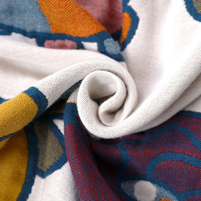 Pure Cotton Cool Summer Six-Layer Floral Coverlet - Harmony Gallery
