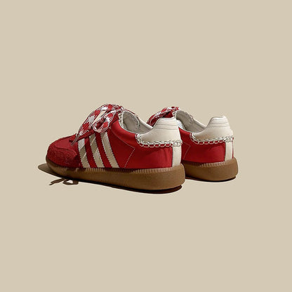 American Retro Dexun Flat Leather Sport Women's Shoes - Harmony Gallery