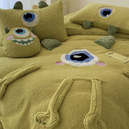 Disney Monsters University Big-Eyed Washed Cotton Four-Piece Bed Set - Harmony Gallery