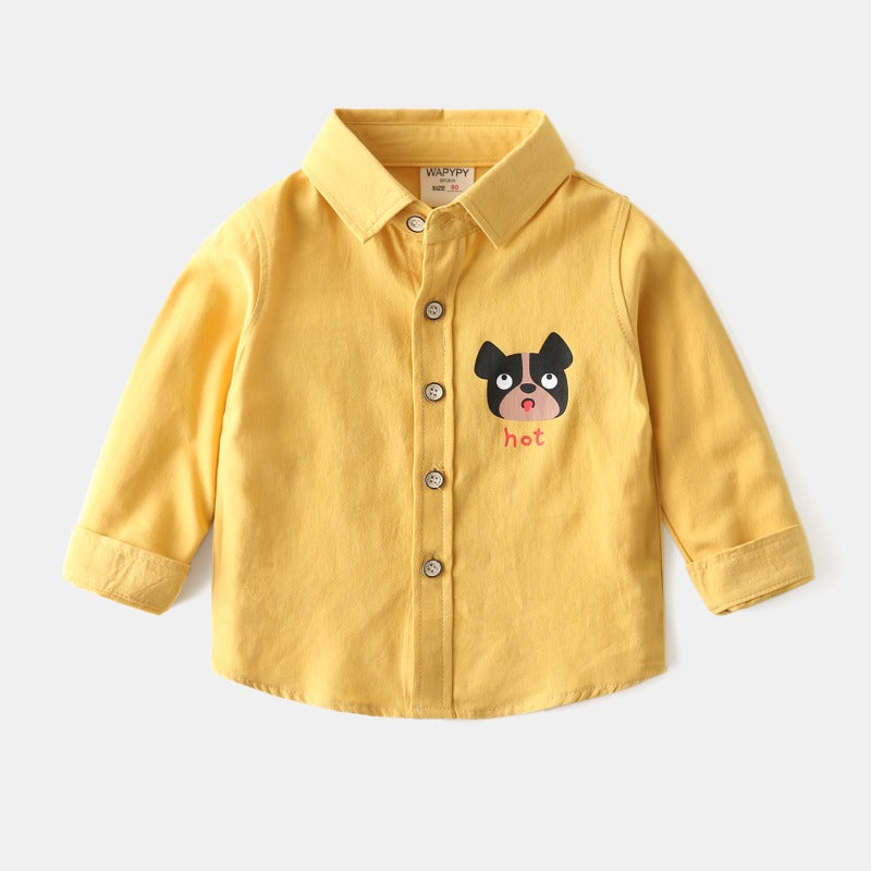 Long-Sleeved New Casual Cotton Lapel Spring Baby Boy's Shirt - Harmony Gallery