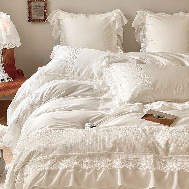 French Princess High-End Seven-Piece Pure Cotton Lace Bed Set - Harmony Gallery