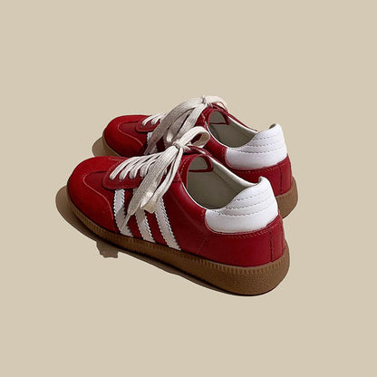 American Retro Dexun Flat Leather Sport Women's Shoes - Harmony Gallery