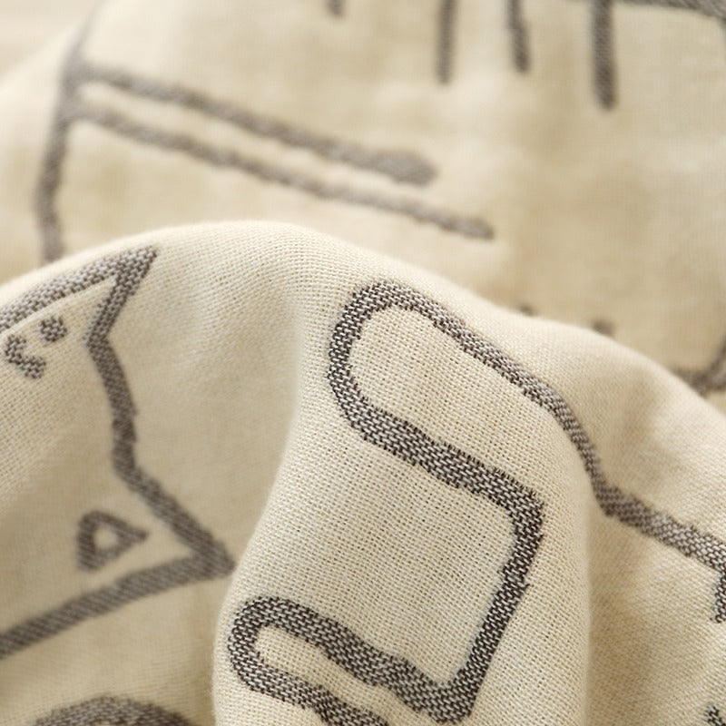 Five-Layer Bamboo Cotton Summer Cool Cat Coverlet - Harmony Gallery