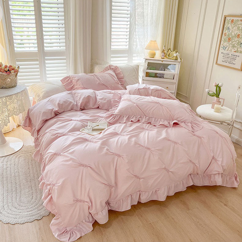 Nordic Light Luxury Princess Pure Cotton Celebrity Four-Piece Bed Set - Harmony Gallery