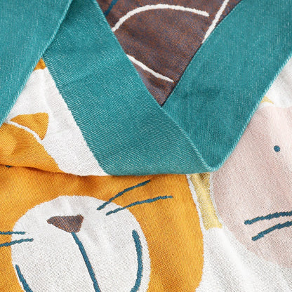 Six-layer Pure Cotton Summer Cool Ugly Cat Coverlet - Harmony Gallery