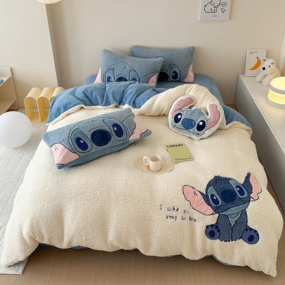 Cute Washed Cotton Disney Stitch Four-Piece Bed Set - Harmony Gallery