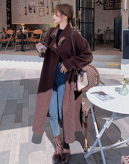 Fur Integrated Suede Lamb Thickened And Velvet Women's Coat - Harmony Gallery