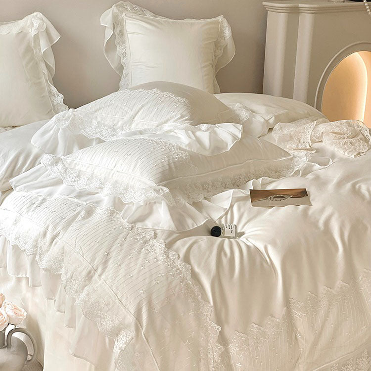 French Princess High-End Seven-Piece Pure Cotton Lace Bed Set - Harmony Gallery