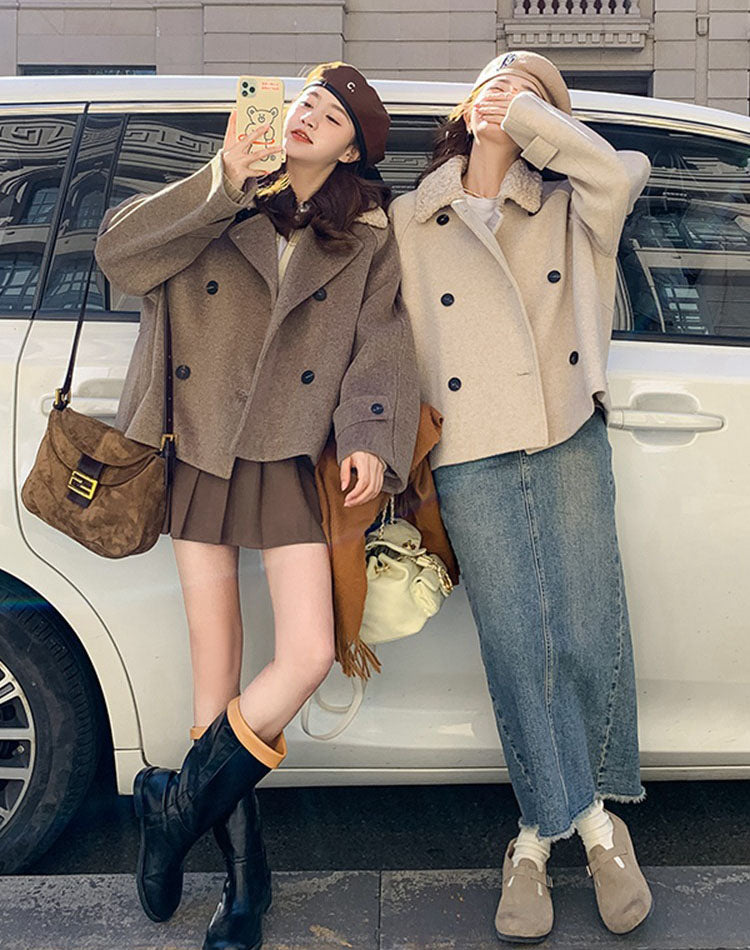 Lamb Woolen Small People High-End Women's Coat - Harmony Gallery