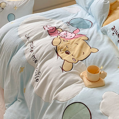 Disney Winnie The Pooh Velvet Four-Piece Double-Sided Bed Set - Harmony Gallery