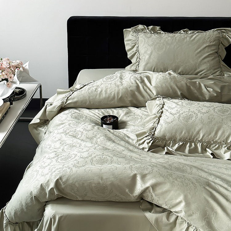 French Princess High-End Pure Cotton Ruffle Four-Piece Bed Set - Harmony Gallery