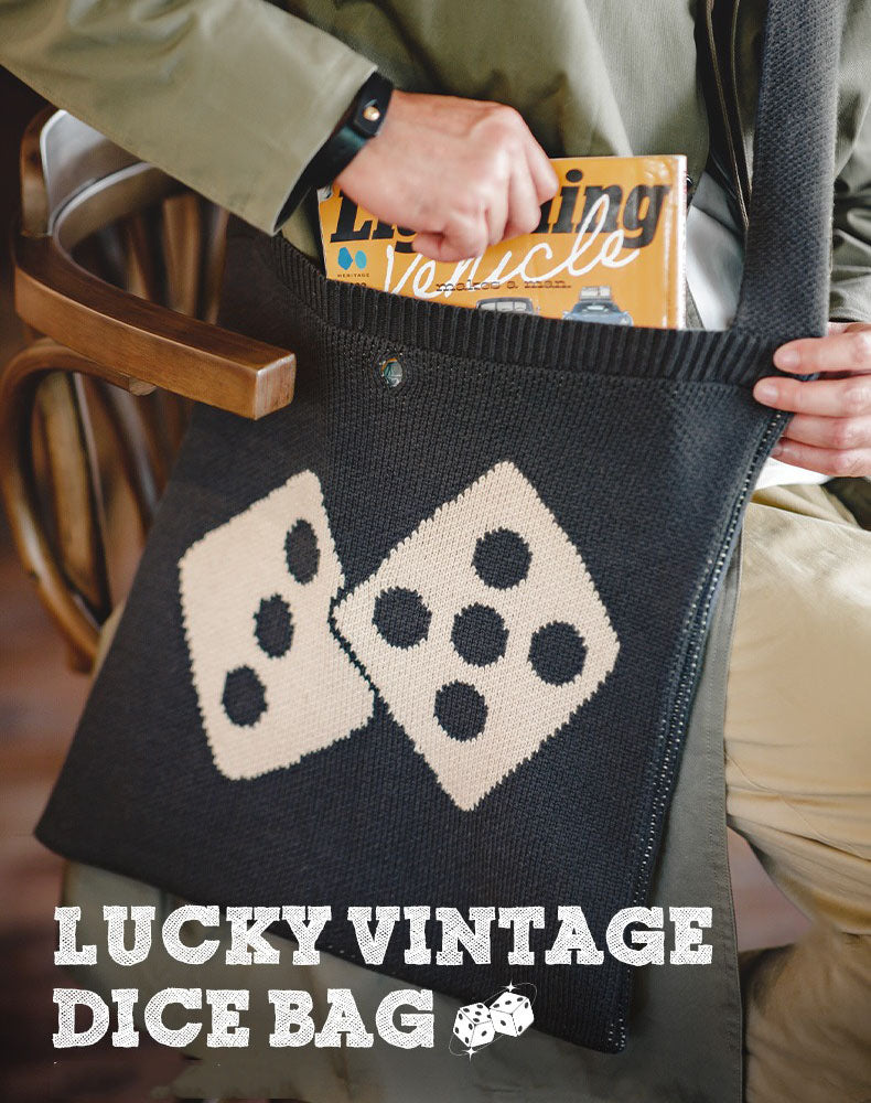 Workwear Lucky Dice Knitted Contrast Color Wool Men's Bag - Harmony Gallery