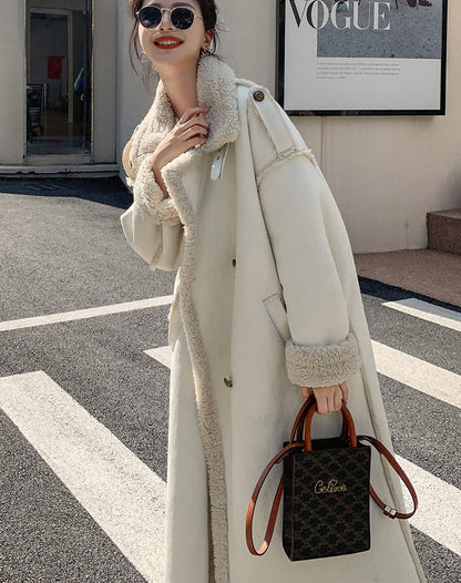 Lamb Wool Hot High-End Velvet Thickened Cotton Women's Coat - Harmony Gallery