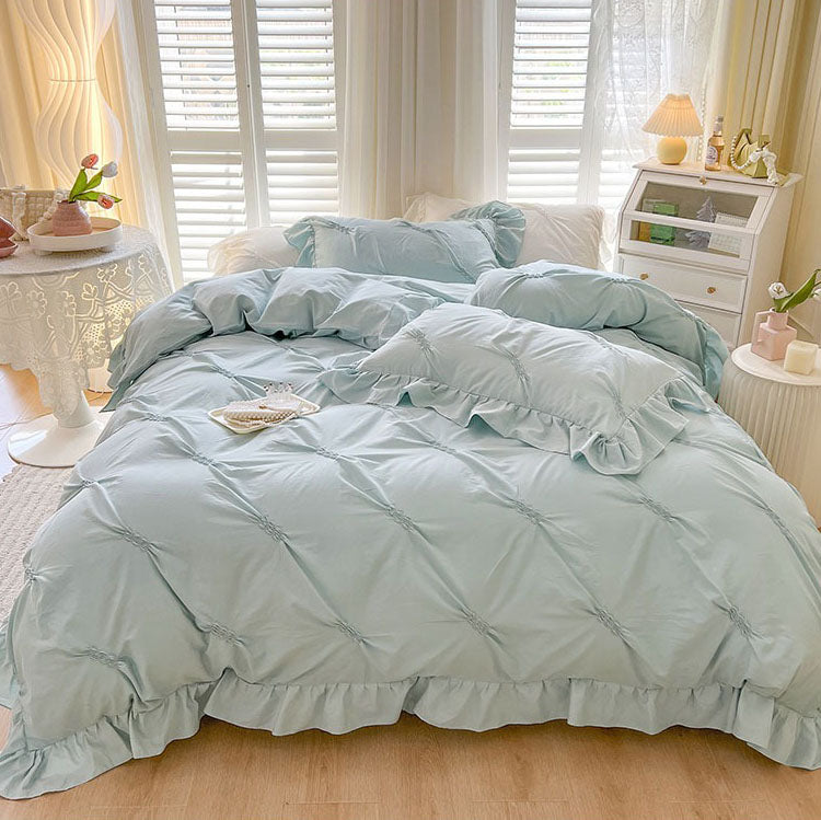 Nordic Light Luxury Princess Pure Cotton Celebrity Four-Piece Bed Set - Harmony Gallery