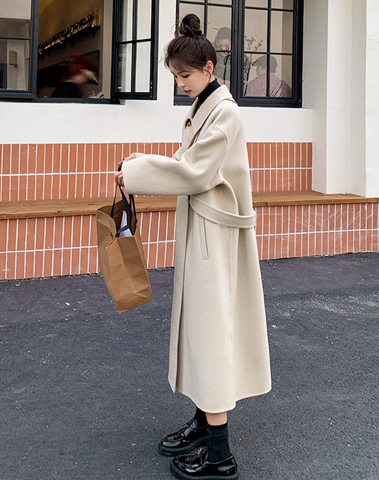 Double-Sided Cashmere Winter Mid-Length High-End Woolen Women's Coat - Harmony Gallery