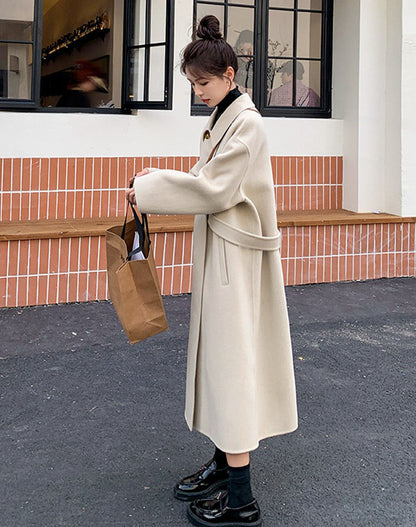 Double-Sided Cashmere Winter Mid-Length High-End Woolen Women's Coat - Harmony Gallery