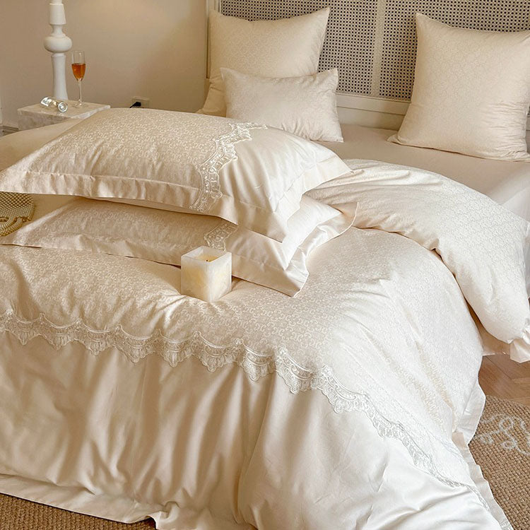 Princess Cotton High-End Lace Soft Embroidered Four-Piece Bed Set - Harmony Gallery