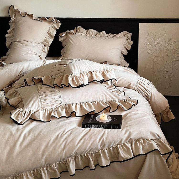 French Princess Thickened Cotton Lace Fall And Winter Four-Piece Bed Set - Harmony Gallery