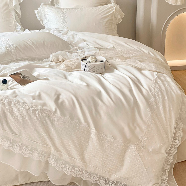 French Princess High-End Seven-Piece Pure Cotton Lace Bed Set - Harmony Gallery