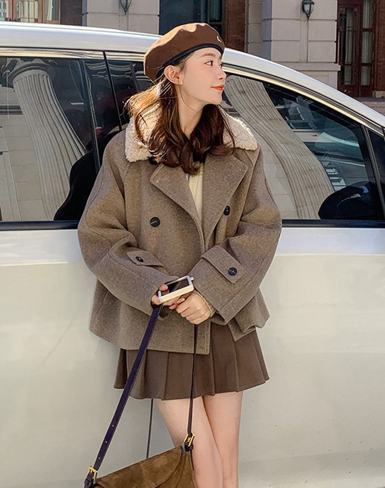 Lamb Woolen Small People High-End Women's Coat - Harmony Gallery