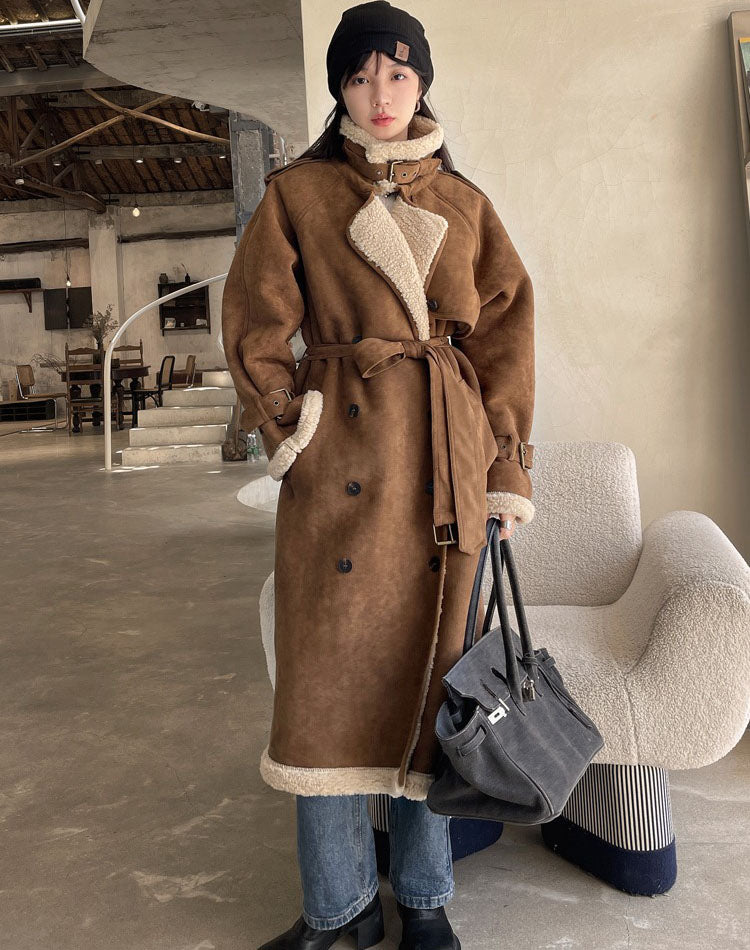 Deerskin Fur Integrated Lamb Winter Thickened Lambswool Women's Coat - Harmony Gallery