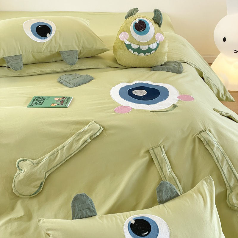 Disney Monsters University Big-Eyed Washed Cotton Four-Piece Bed Set - Harmony Gallery