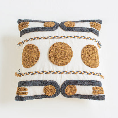 Sunset Medallion Circular Pattern Designer Throw Pillows - Harmony Gallery