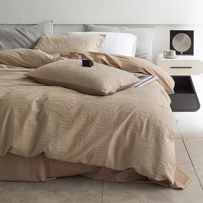 Light Luxury And High-End Curve Jacquard Four-Piece Cotton Bed Set - Harmony Gallery