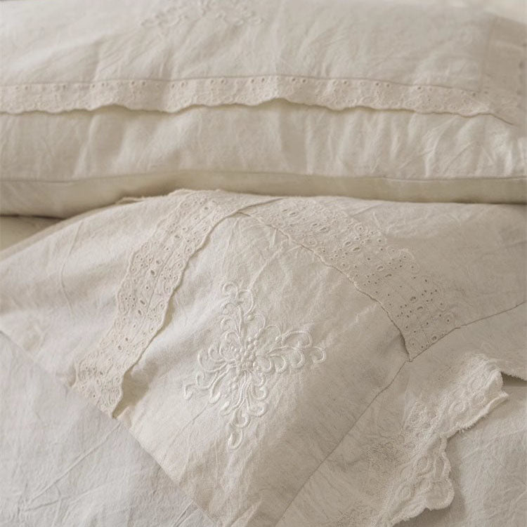French Lace Cotton And Linen Pure Cotton Four-Piece Bed Set - Harmony Gallery