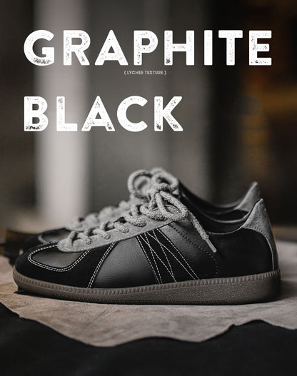 German Retro Graphite Black Versatile Soft-Soled Sports Men's Casual Shoes - Harmony Gallery