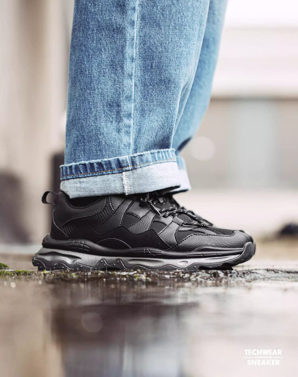Jogging Black Warrior Thick-Soled Functional Men's Sports Shoes - Harmony Gallery