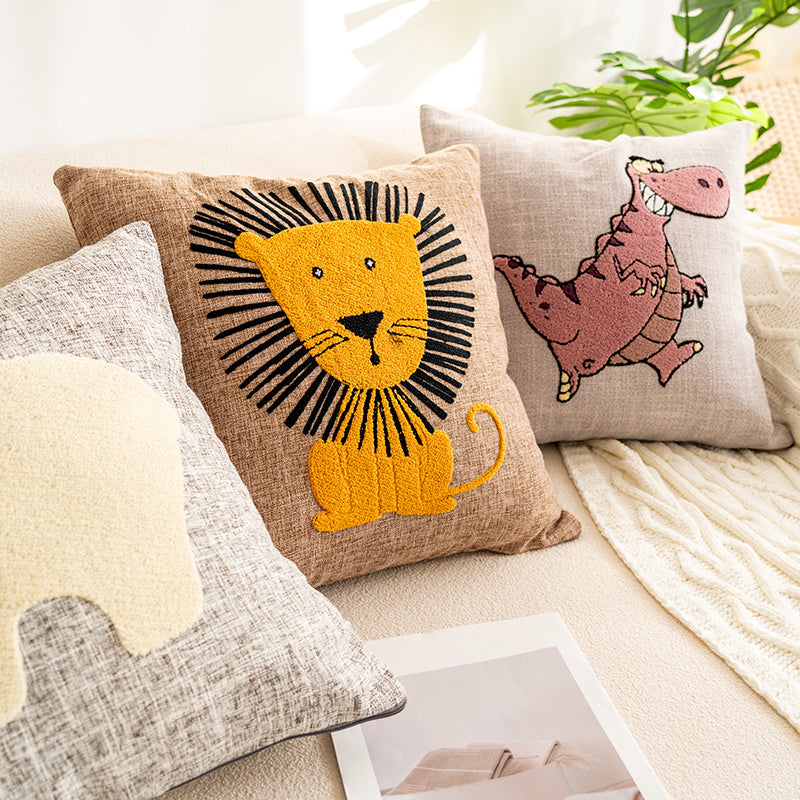 Charming Animal-Themed Decorative Linen Textured Fabric Throw Pillows - Harmony Gallery