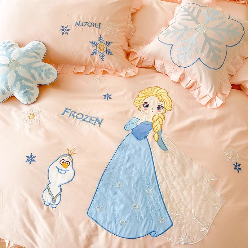 Disney Frozen Princess Elsa Cotton Washed Cotton Four-piece Bed Set - Harmony Gallery