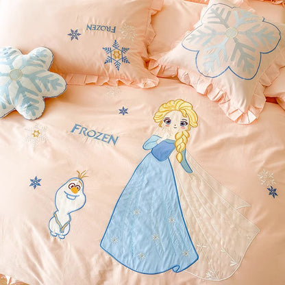 Disney Frozen Princess Elsa Cotton Washed Cotton Four-piece Bed Set - Harmony Gallery