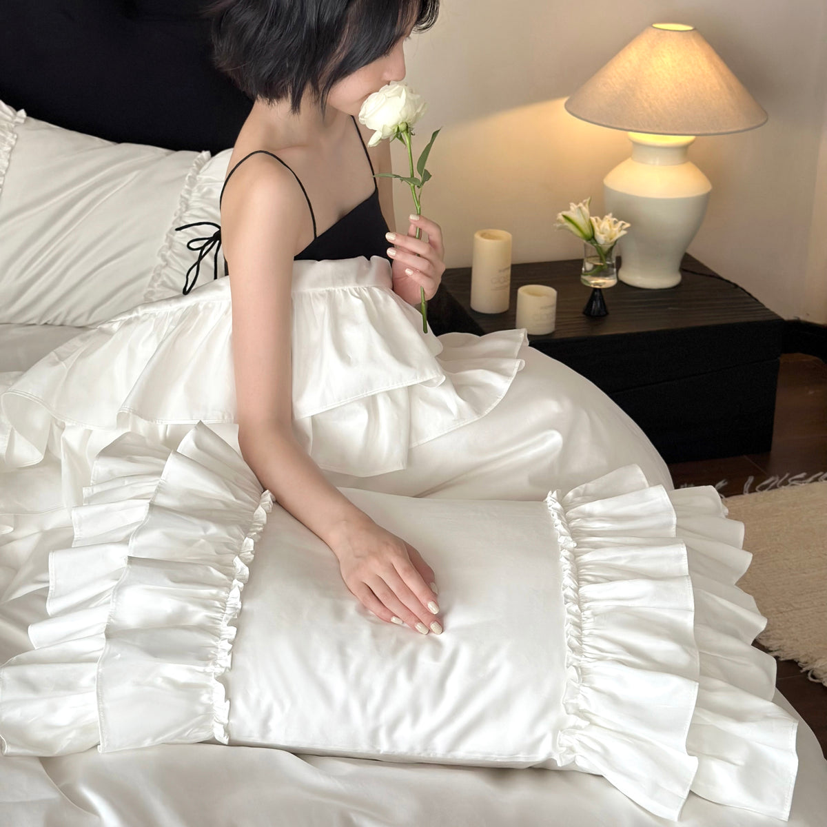 French Princess Skirt Romantic Long-Staple Four-Piece Pure Cotton Bed Set - Harmony Gallery