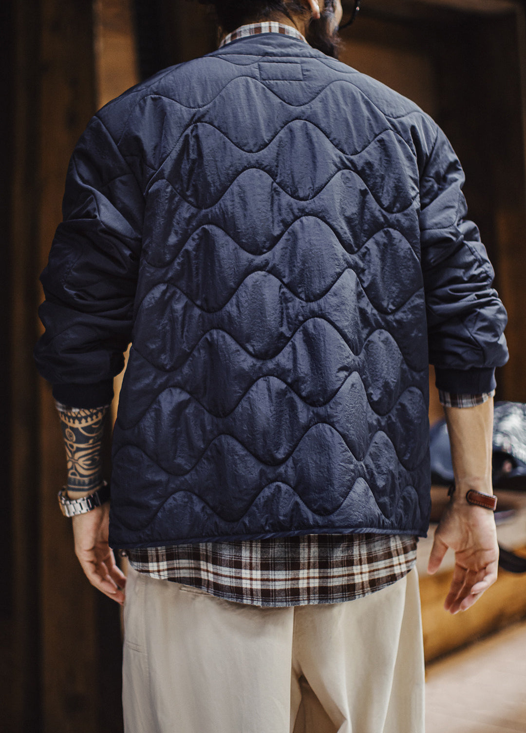 American Quilted M65 Cotton Short Thin With Lining Base Baseball Men's Jacket
