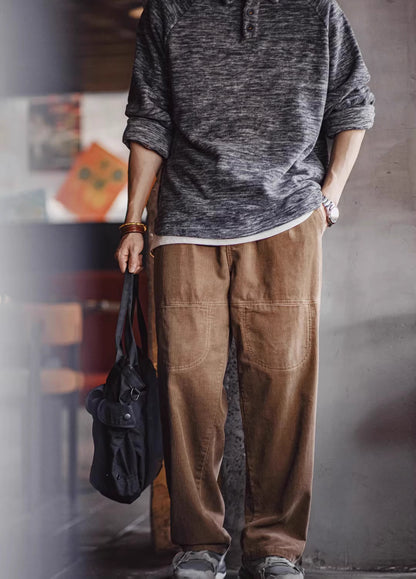 American Retro Multi-Pocket Corduroy Loose Pure Cotton Men's Trousers - Harmony Gallery