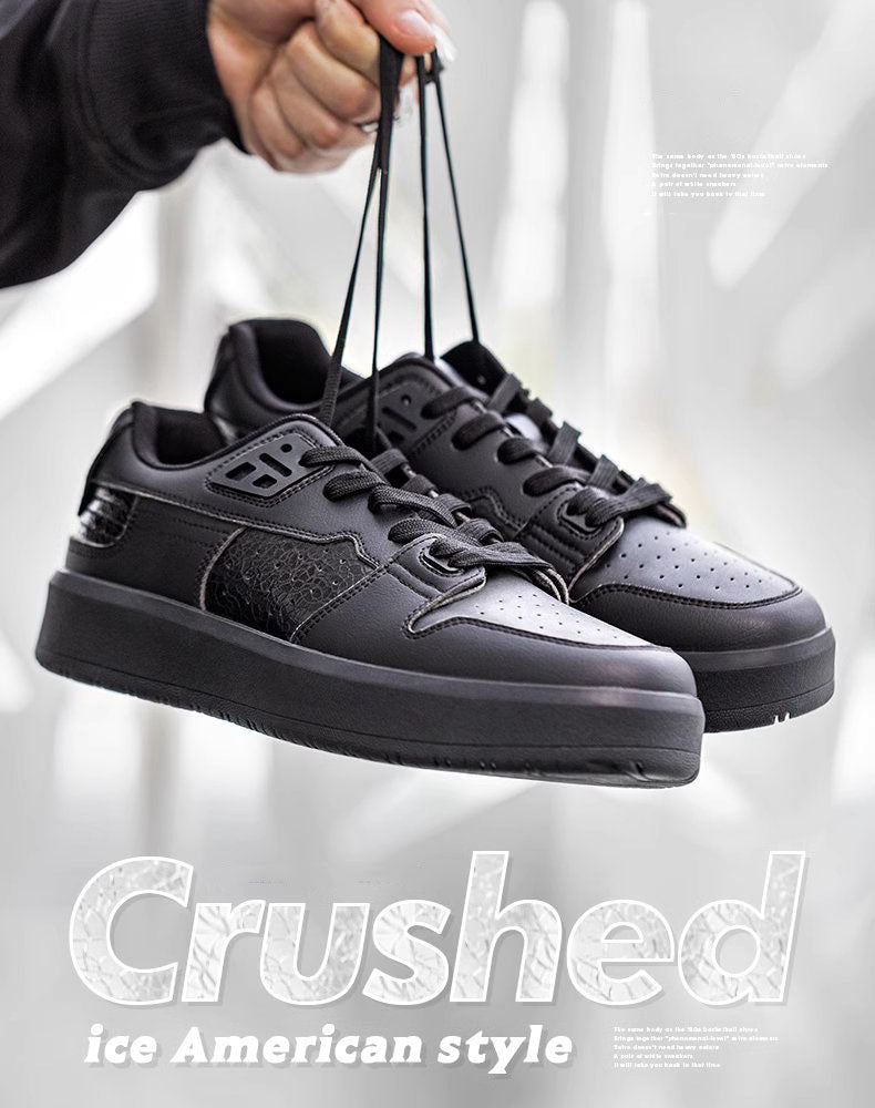 American Crushed Ice Small Thick-Soled Cracked Men's Casual Shoes - Harmony Gallery