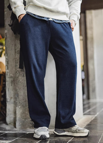 American Retro Knitted Drape Waffle Sweatpants Textured Men's Trousers - Harmony Gallery